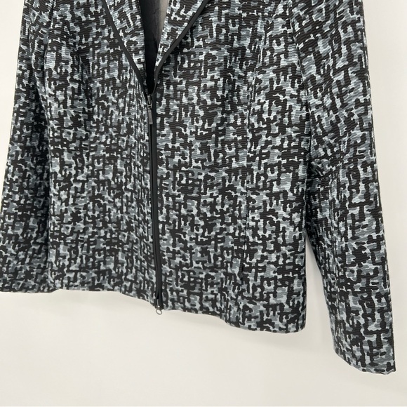 Classiques Entier Gray Black Silk Lined Full Zip‎ Coat Jacket Women’s - Picture 3 of 10